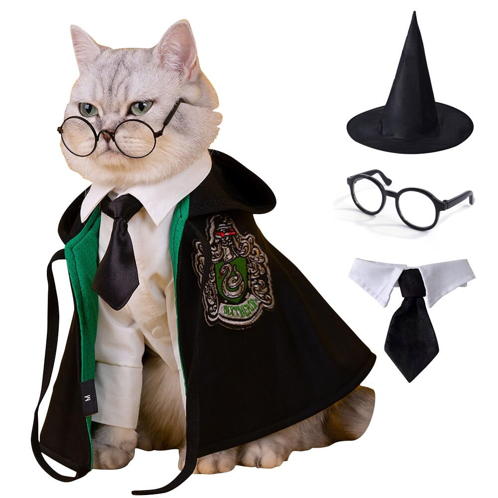 Cat Costumes Outfit Cats Cape 4 PCS Pet Clothes Items For Small Dog