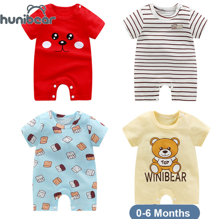 Bộ Áo Liền Quần Honibear Cho Trẻ Sơ Sinh, Quần Yếm Hoạt Hình 0-6 Tháng Tuổi, Bằng Cotton Nguyên Chất