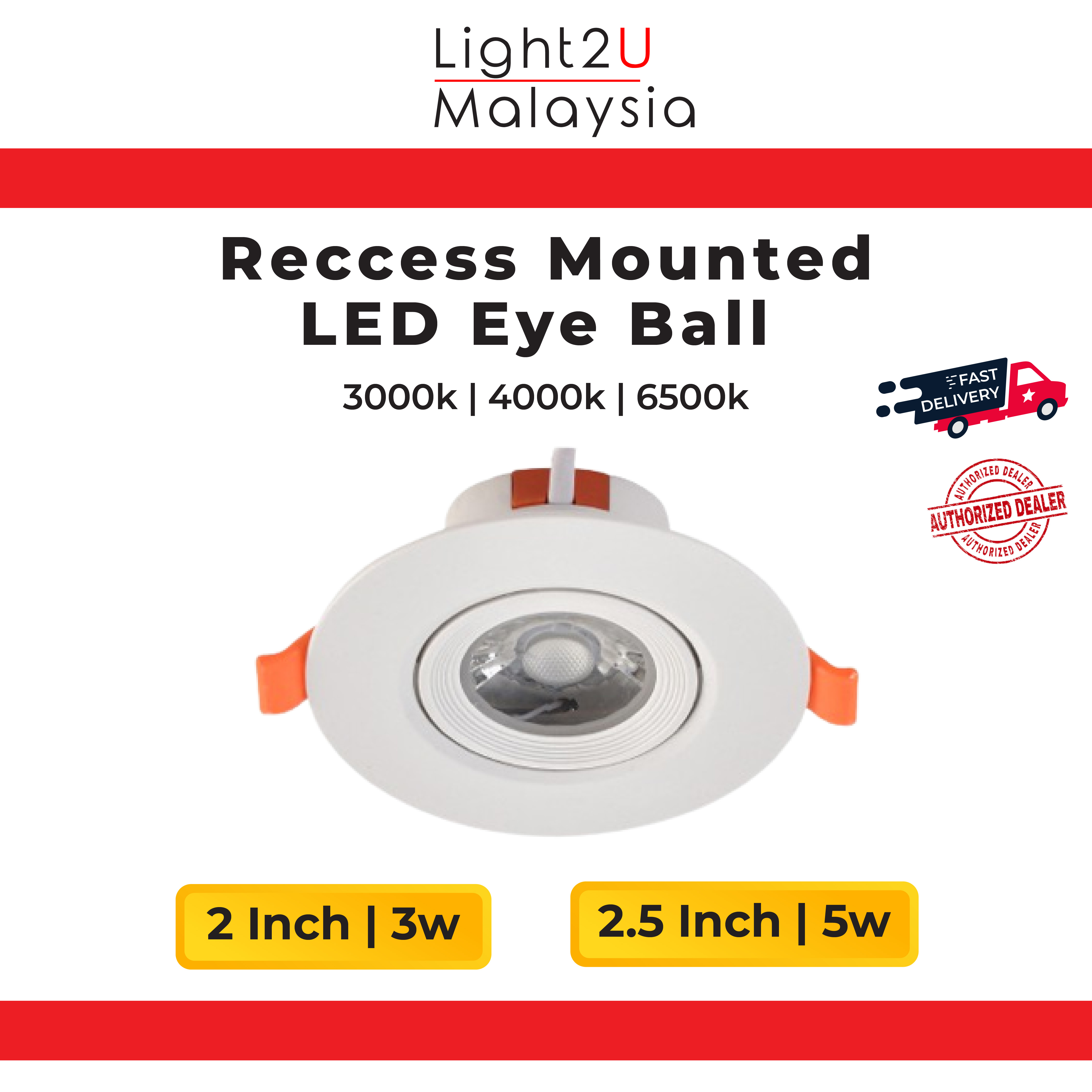 High Quality Recess Mounted LED Eye Ball (2 "3W)/2.5"5W) Light Bulb