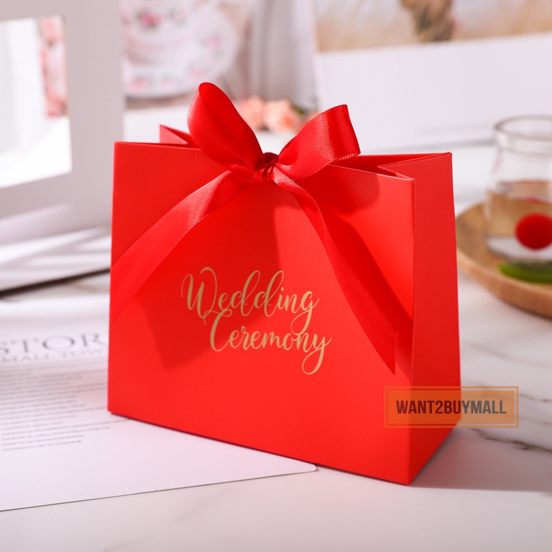 🇲🇾 🏆 INS Tote Paper Bag Wedding Majlis Kahwin Door Gift Bag Candy Box ...