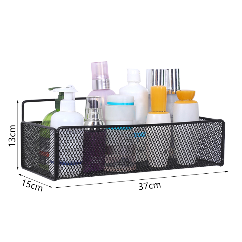 Loozykit Wall-Mounted Storage Rack Punch Free Bathroom Shelf Kitchen Hanging Basket Shampoo Holder Corner Shelves