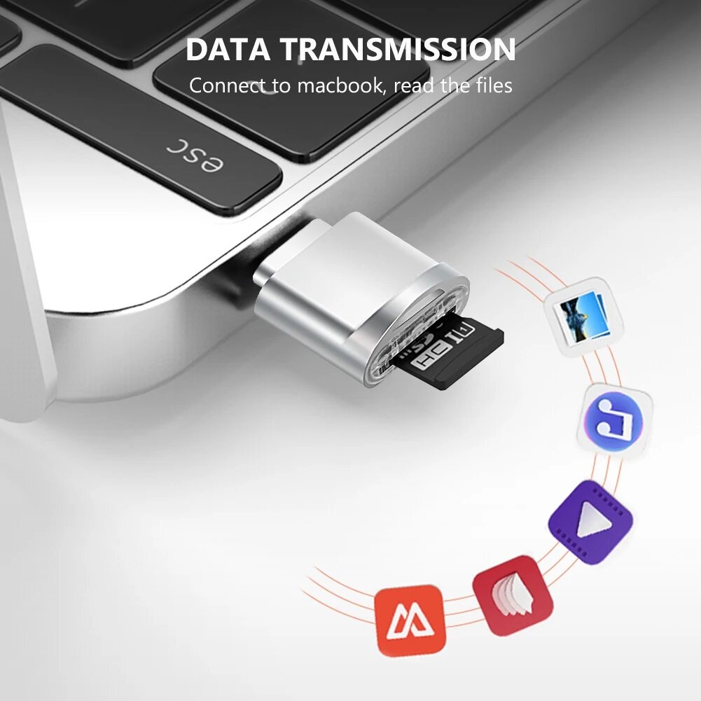 Ecily Bộ chuyển đổi OTG loại USB C đầu đọc thẻ USB 3.1 USB-C TF Micro SD Micro SD XC Type-C Bộ nhớ CardReader cho máy tính xách tay điện thoại thông minh