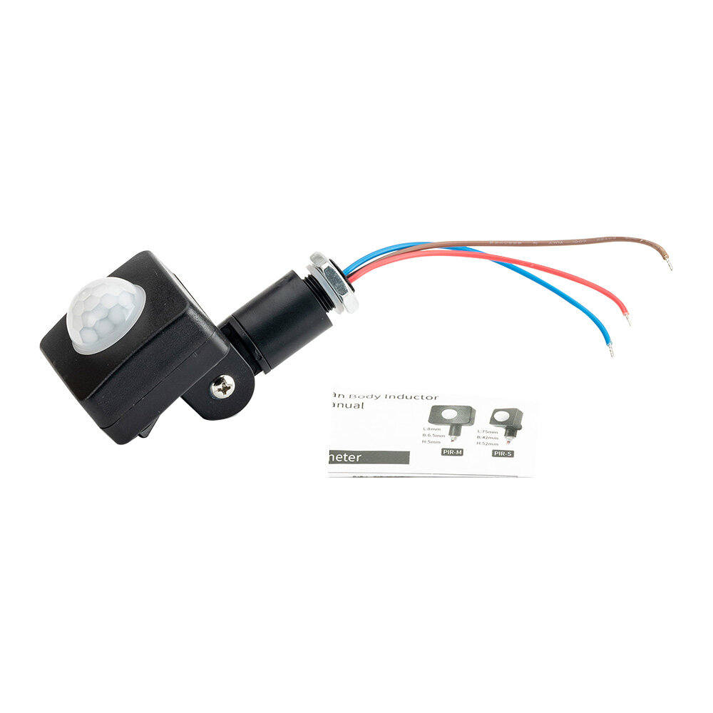 diymore Công Tắc Cảm Biến Chuyển Động Hồng Ngoại Cơ Thể Người Mini AC85-265V Đèn Pha LED Máy Dò Cảm Biến Chuyển Động PIR Cảm Biến Chuyển Động Ngoài Trời Chống Nước Công Tắc Điều Chỉnh PIR 12MM