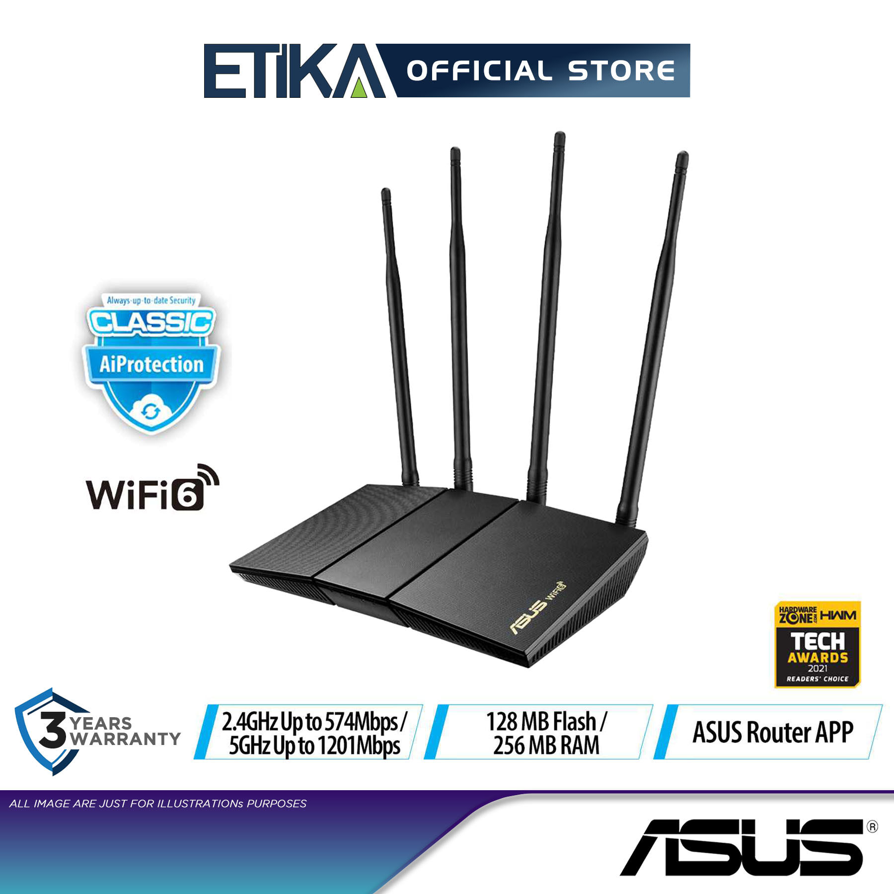 Asus RTAX1800HP AX1800 Dual Band WiFi 6 (802.11ax) Router supporting