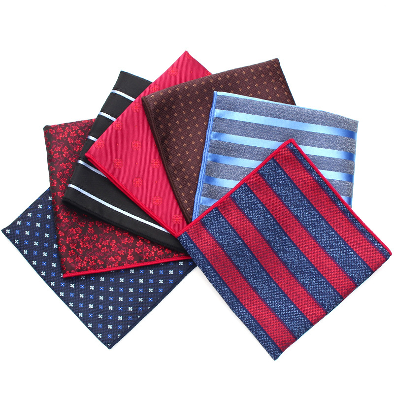A Pocket Square Striped Square Scarf Banquet Rose