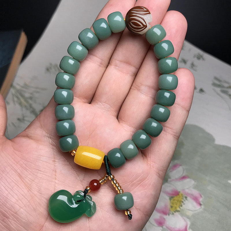 T-B Natural Bodhi Green Bracelet Bodhi Men Bracelet White Bodhi Couple Bracelet