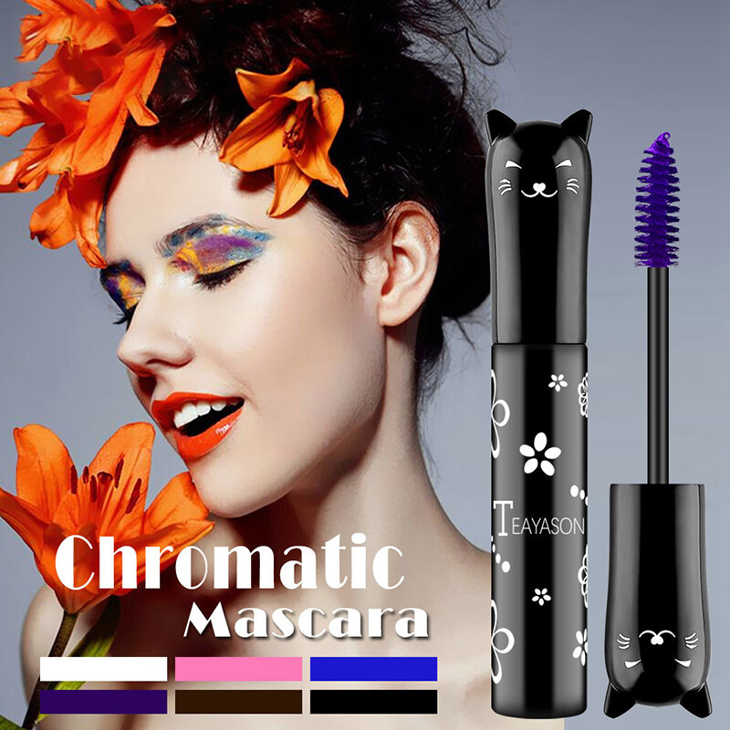BEAUTYBIGBANG 6 Color Mascara Waterproof Fast Dry Eyelashes Curls Extension Make-Up Eyelashes Blue Pink Purple Black White Coffee Ink Mascara