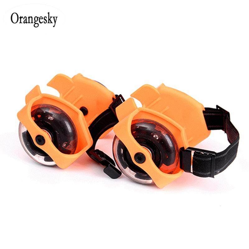 Giá bán Orangesky 1 Đôi Giày Trượt Patin Nhấp Nháy Cơn Lốc Ròng Rọc Bánh Xe Gắn Đèn Flash Gót Lăn