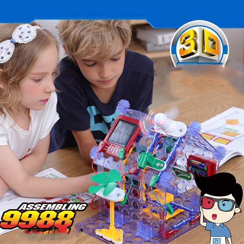 Circuits For Kids Electronics Discovery Kit Circuits Experiments Smart Block Educational Science Toy DIY Building Blocks