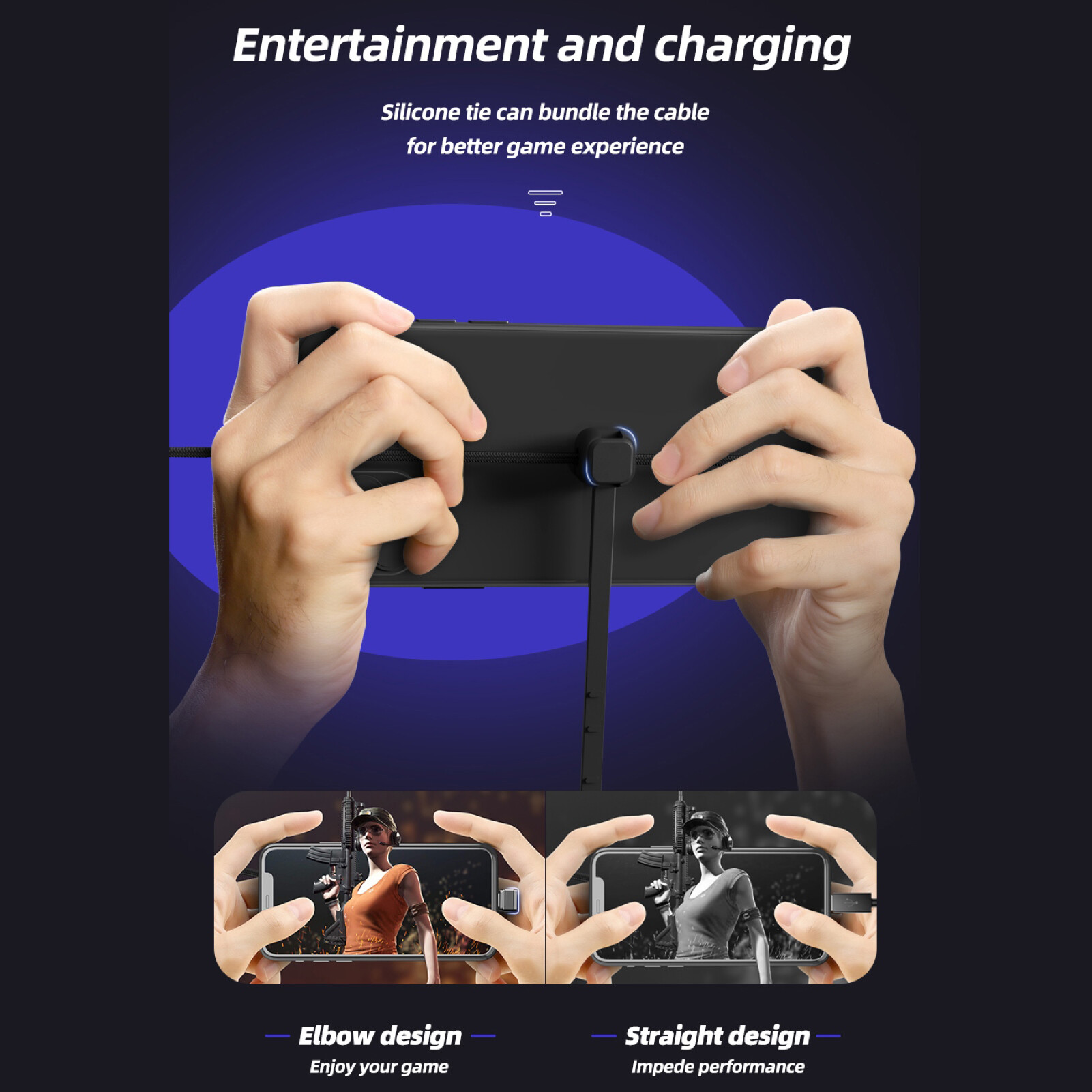 U-shaped Micro USB Type-c Mobile Phone Game Nylon Woven Fast Charging CableCharging Cable Elbow Mobile Game Data Cable Usb-C Mobile Phone Universal U-Shaped Cable