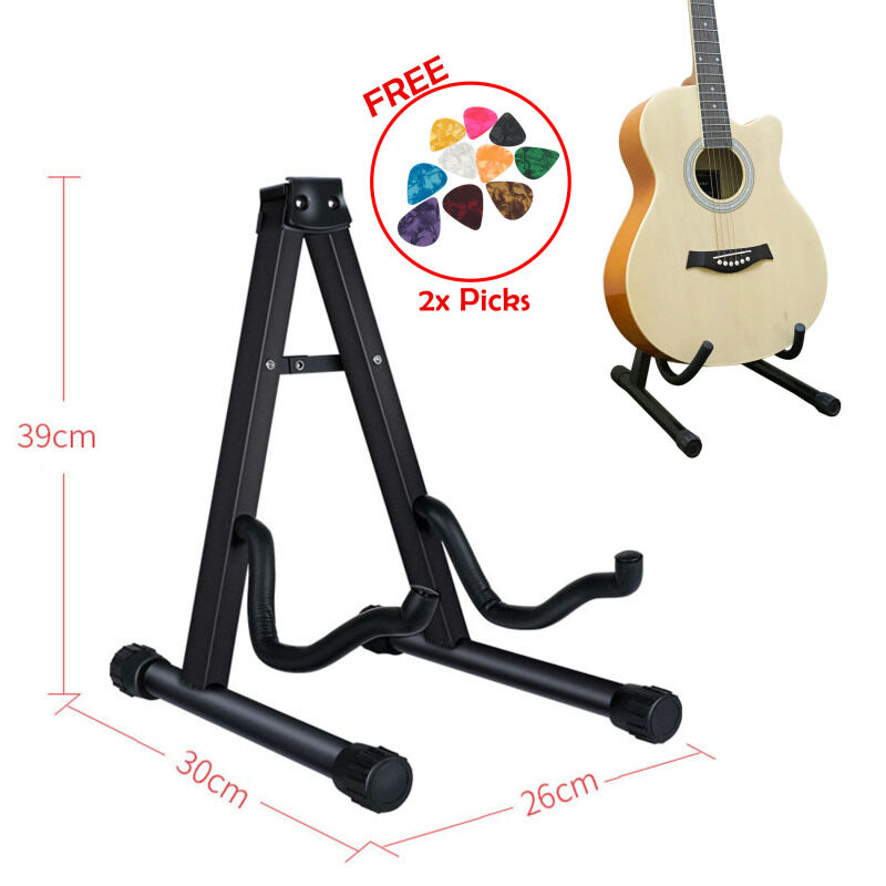 Guitar Stand A Frame Foldable for Electric, Acoustic, Bass Guitar & Ukulele (FREE 2 Celluloid Guitar Picks) Malaysia