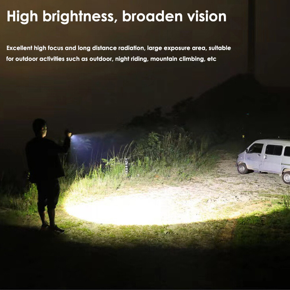 Redwokea Super Bright Flashlight Multi-function Emergency Flashlight Rechargeable USB Waterproof Mini Portable Lamp Outdoor Fishing Camping Supplies