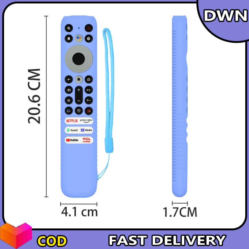 Silicone Case Remote Control Storage Dustproof Cover With Protective Belt Lanyard Compatible For TCL RC902V