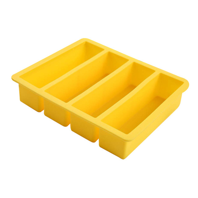 4-grids Silicone Long Ice Tray DIY Creative Ice Cube Mold Children's Silicone Supplementary Food Box Home Ice Maker