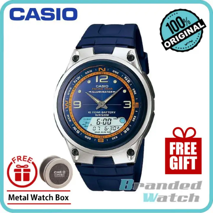 how to set analog time on casio fishing gear watch