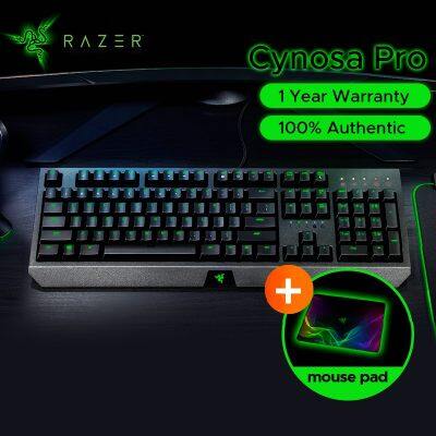 Razerคีย์บอร์ดCynosa Pro,คีย์บอร์ดเล่นเกมแบบมีสายBacklitคีย์บอร์ดเมมเบรนสำหรับเกมบันทึกมาโครโปรแกรมได้104ปุ่มสำหรับแล็ปท็อปพีซี