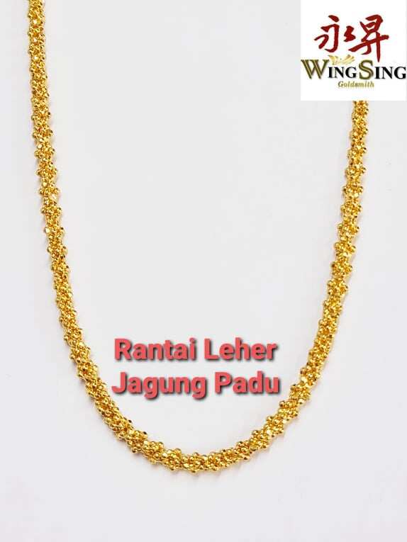 Wing Sing 916 Gold Mealie Chain Rantai Leher Jagung Emas 916 Lazada