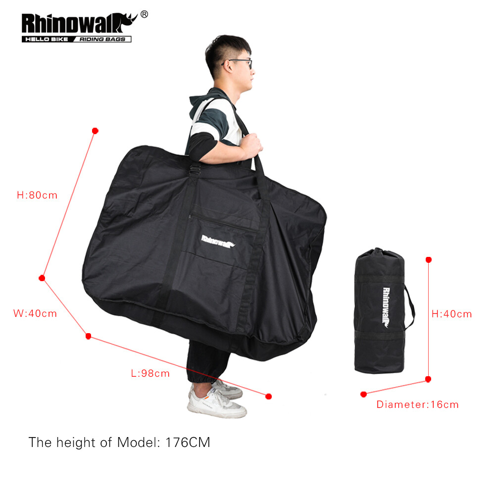 Rhinowalk 26 inch Folding Bicycle Carrying bag Portable Bike Transportation Case Travel Storage Bag Outdoor Travelling Shoulder Bag Bicycle Accessories For Most Folding Bikes