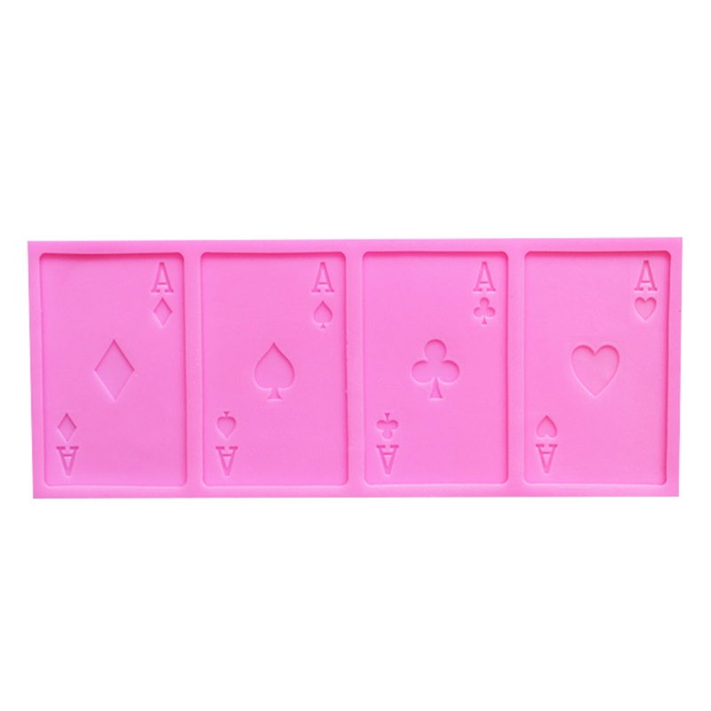 Poker Cookie Cake Silicone Mold Playing Cards Chocolate Fondant Mould DIY Crafts Decoration Kitchen Baking Tool