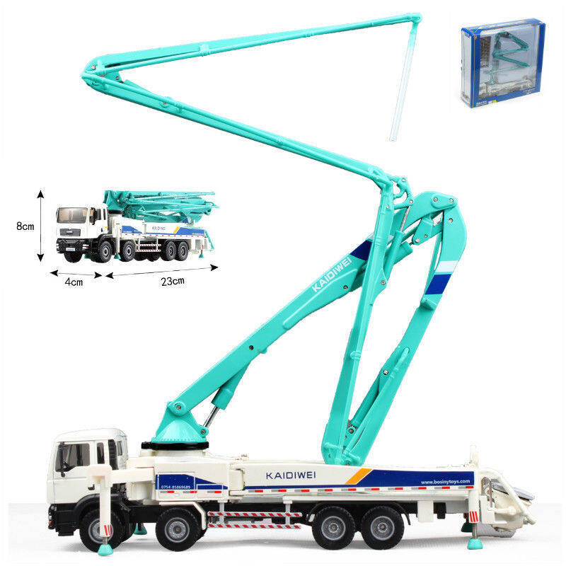 KDW Diecast Concrete Pump Truck 1:55 Scale High Simulation Construction Vehicle Car Model Toys Alloy Die-cast Vehicle Birthday Gift for Kid Teen Boy and Girl