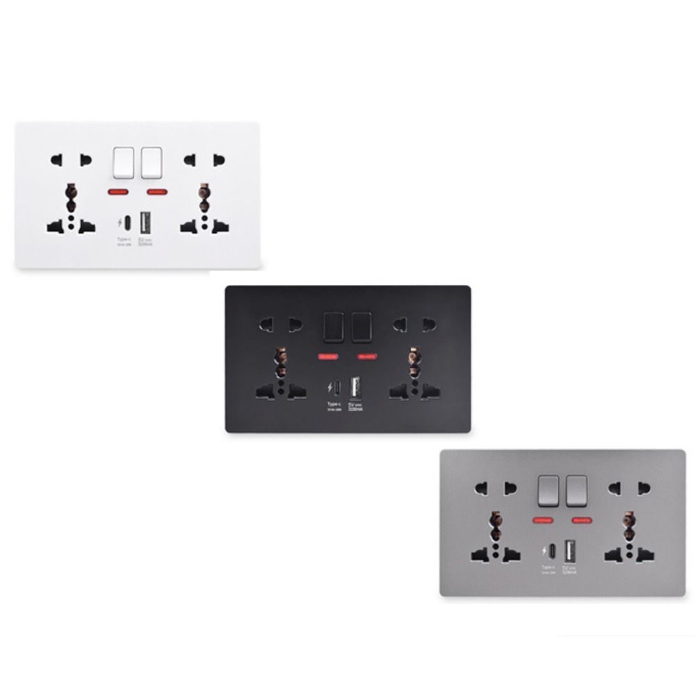XIJIBAN Universal 4A Smart Quick Charge interface USB Port Power Socket Switch control Wall Outlet Dual Socket