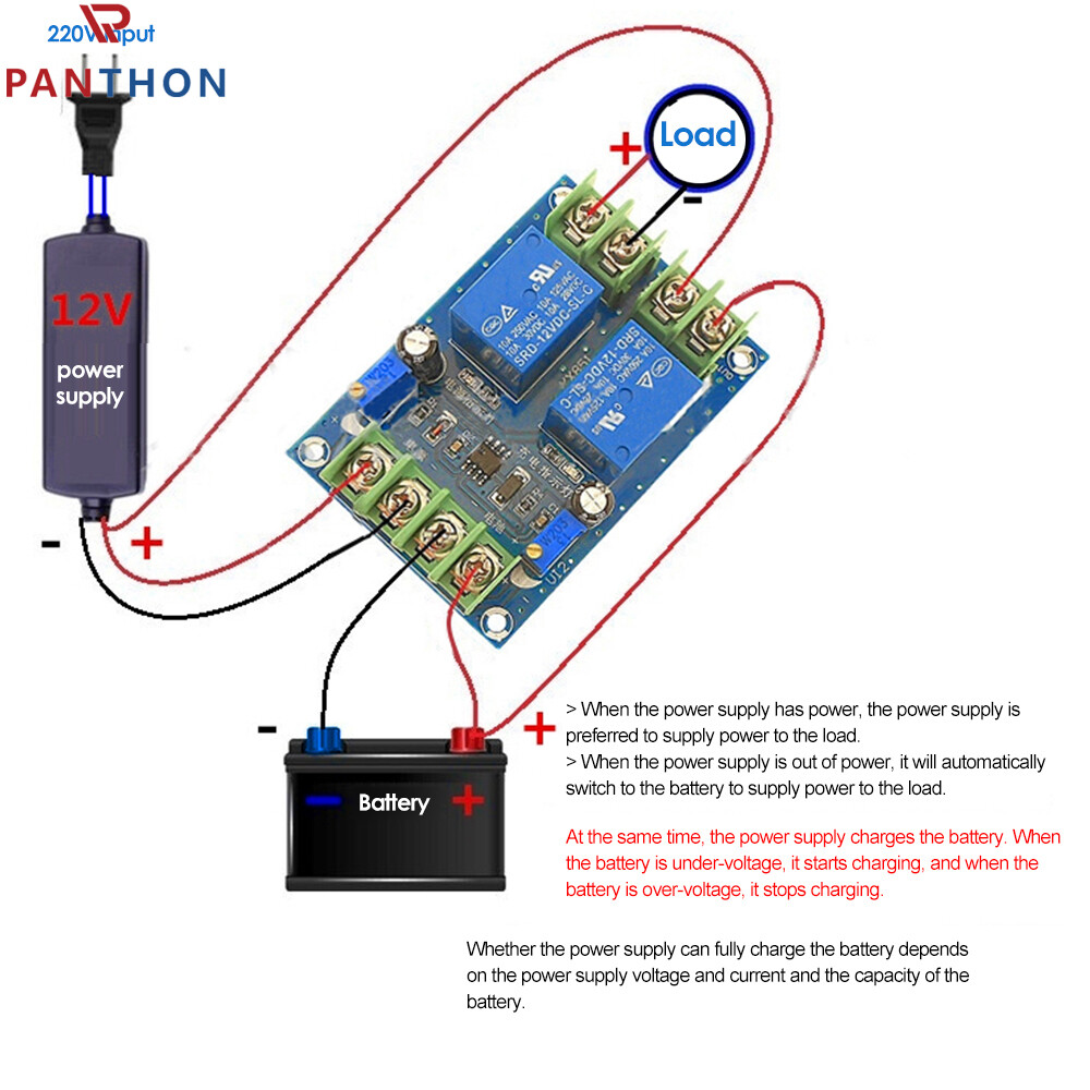 PANTHON Power Automatic Switching Module Power Failure to Battery Power Supply Automatic Charging Control Board Emergency Circuit Breaker