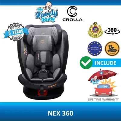 Crolla Nex360 Isofix Car Seat - FREE Lifetime Warranty Crash Exchange Program - My Lovely Baby