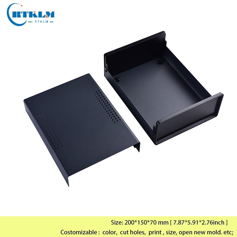 2025 Iron Project Box Housing For Electronics Diy Wire Connection Box Instrument Case Custom Desktop Enclosure 200*150*70Mm Black Box2023