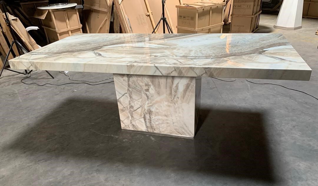 Marble Dining Table with Marble legs (7 , 6, 8 FT)/Marble Dining Table