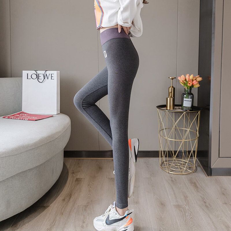 ECHOLI Quần Legging Cotton Cho Nữ Thời Trang Giản Dị Mùa Thu Và Mùa Đông Quần Nhung Dày Ấm Eo Cao Cộng Với Kích Thước Quần Legging Nữ Mềm