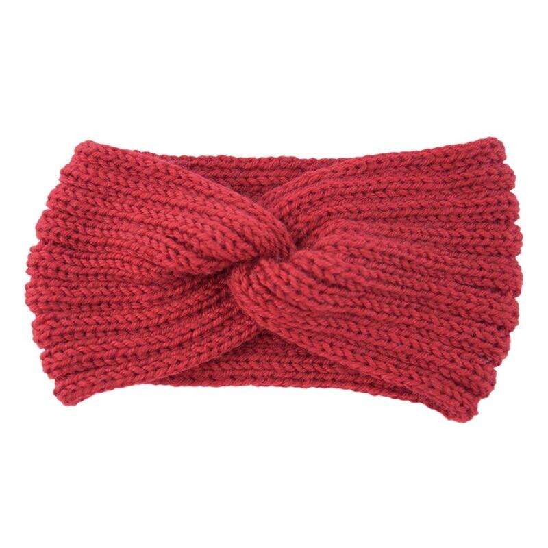 Autumn Winter Solid Crochet Knitting Wool Women Headband Weaving Cross For Handmade DIY Hair Bands Warm Sweet Girl Hair Accessor