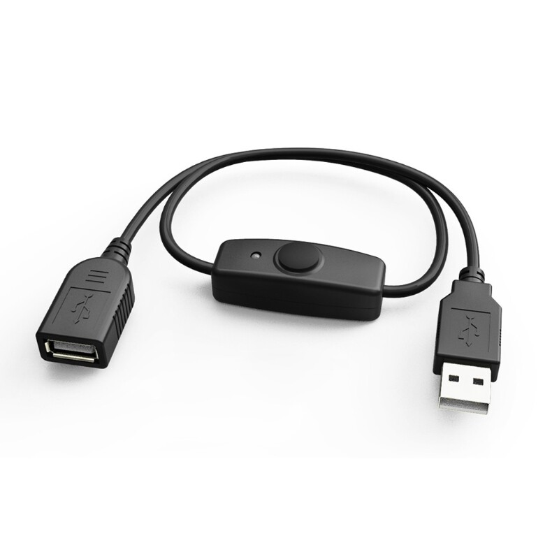 Dây nối usb 2.0 đồng bộ dữ liệu cáp mở rộng usb với công tắc bật tắt đèn led chỉ báo, quạt usb cho raspberry pi pc đèn led bộ sạc usb