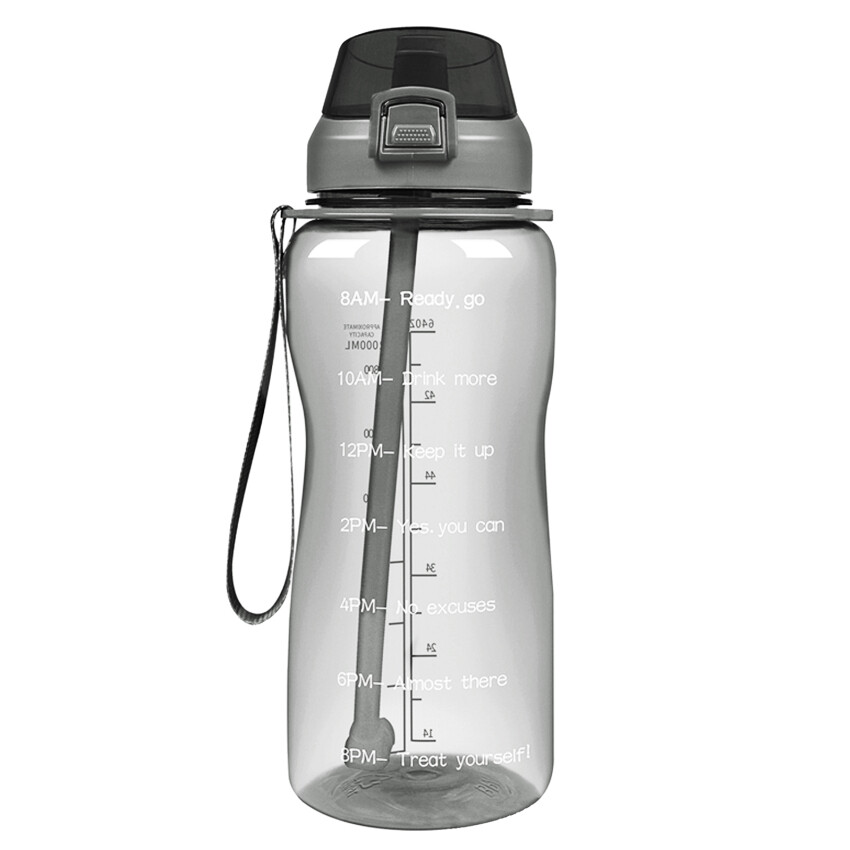 2.0L Large Capacity Tritan Material Water Bottle With Straw Camping Bicycle Gym Fitness Sports Shaker Drinking Bottles