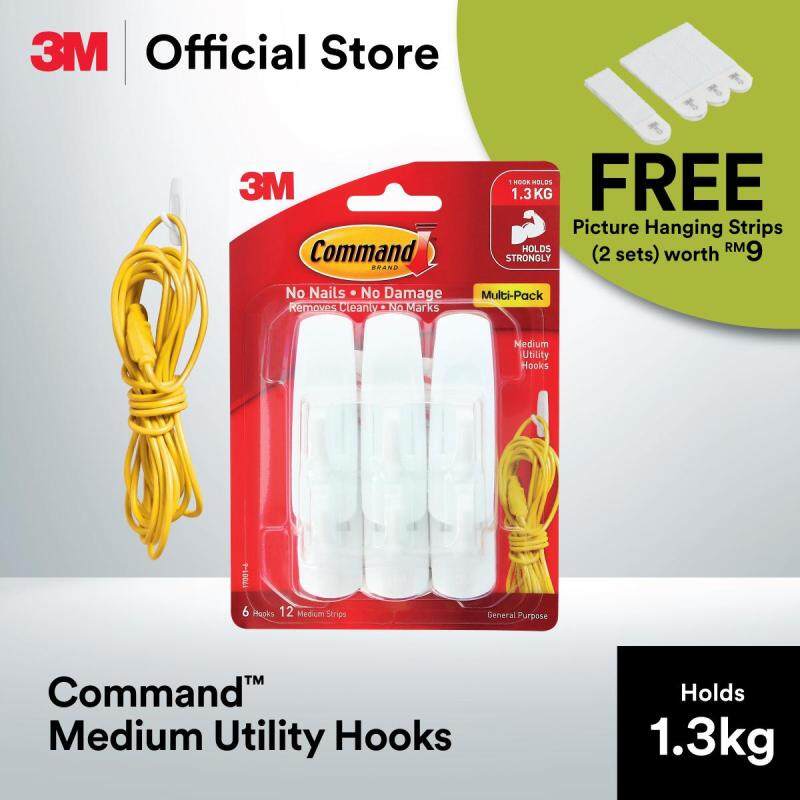 Command™ Medium Utility Hooks Value Pack Free Command™ Picture Hanging Strips