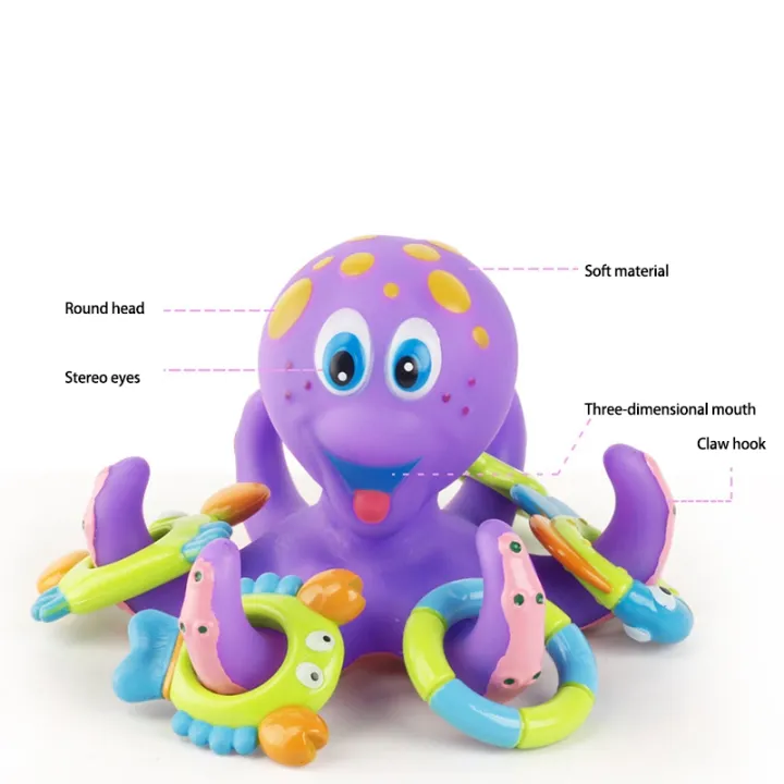 purple octopus bath toy