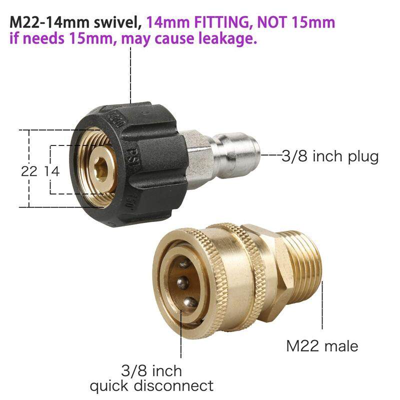 3//8 Quick release plug adapter Pressure Washer HOSE CONNECTOR 15mm Female