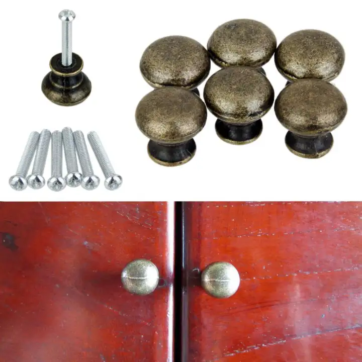 Fityle 6 Pcs Antique Bronze Kitchen Drawer Cabinet Knobs Dresser