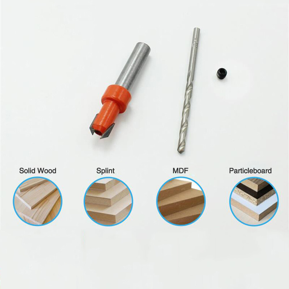5 Cái Mũi Khoan Khoét Lỗ Vít Chế Biến Gỗ, Mũi Khoan Lỗ Gỗ Vát Cạnh Với Chìa Khóa Lục Giác