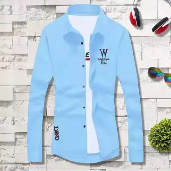 Valazo Autumn Long Sleeve White Shirt Men S Korean Slim Teen Student Shirt Trend Men S Inch Shirt Jacket Lazada