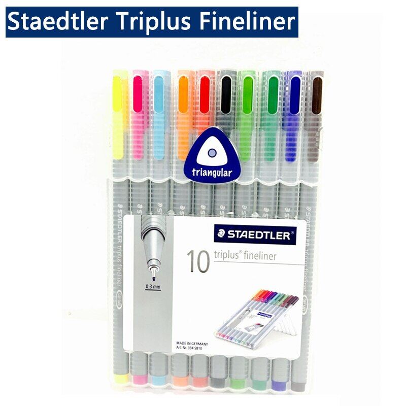 Staedtler Triplus Fineliner 334 Black Fine Tip Felt Tip 0.3mm Colored Marker Pen Drawing Liner Pen Paint Draw Liners Tiralineas