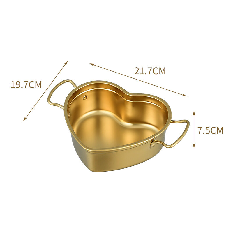 304 stainless steel pot Heart Shape wok Instant noodles pot
