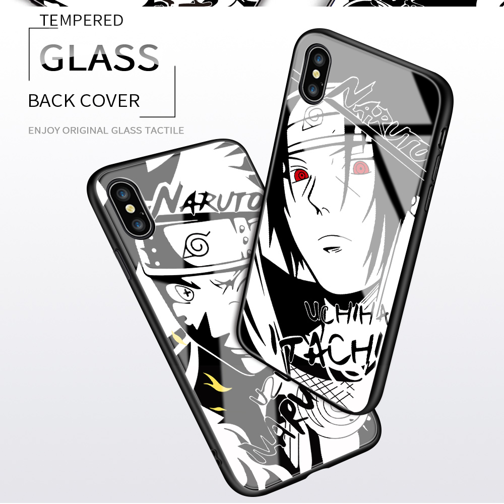 Hontinga Casing Case For Samsung Galaxy A50 A30S A50S Case Anime Black White Casing Soft Edge Tempered Glass Phone Case Back Cover Casing Hard Case For Boys For Girls