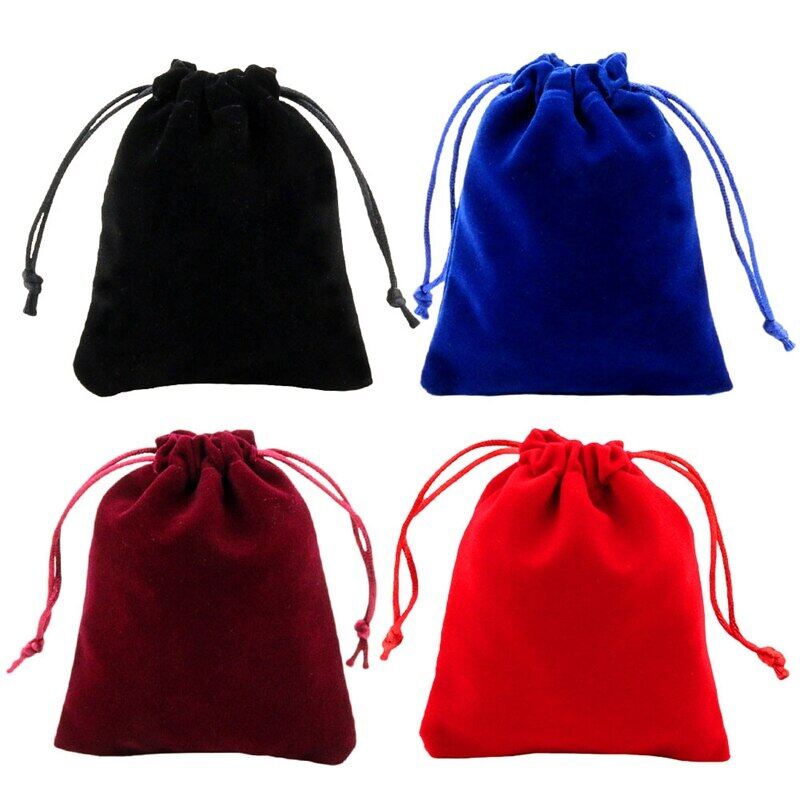5pcs/Bag Velvet Drawstring Pouches Bags /Jewelry Necklace Beads