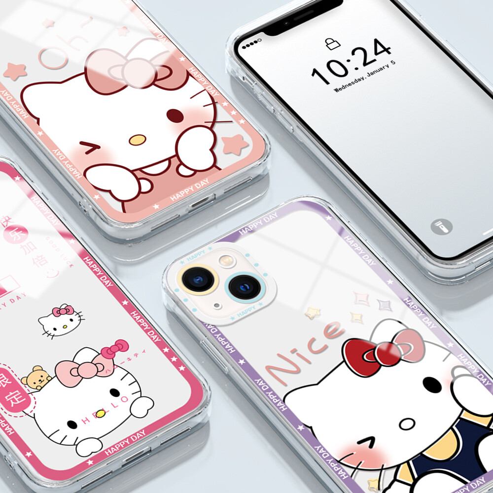UCUC Phone Casing Case For Xiaomi Redmi Note 11T Pro+ Redmi Note 11S Redmi Note 11 Pro 5G4G RedmiNote11TPro Redmi Note 8 Pro Redmi Note 9 Case Shockproof Cartoon KT Cat Phone Case For Girls Soft Casing Protection Transparent Shell