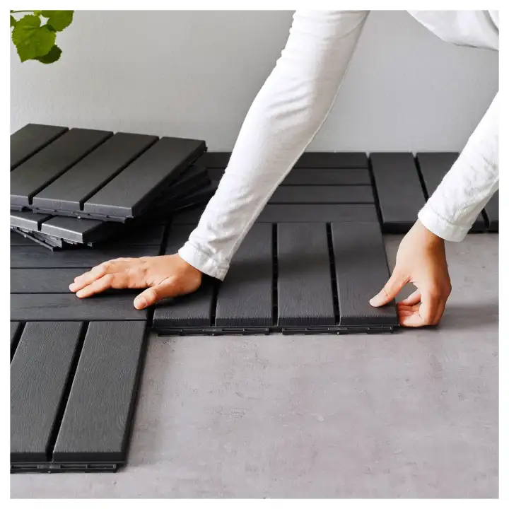 Ikea Runnen Floor Decking Outdoor Dark Grey 9 Pieces Lazada