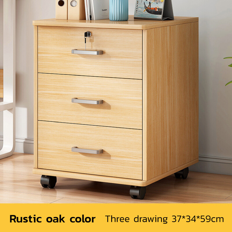 Underdesk filing office wooden storage with lock