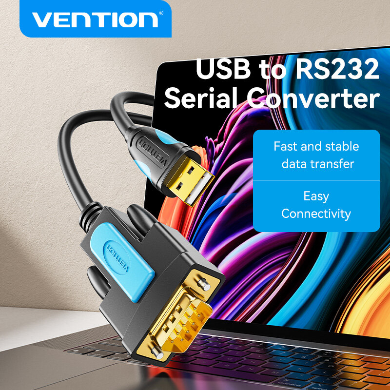 Vention USB to RS232 Serial Converter Compatible with Windows 8/8.1/10/11 macOS Linux Connect computer printer