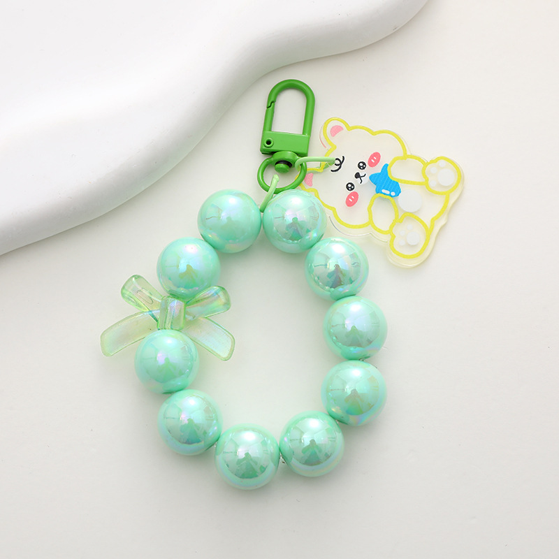 【ZNBY】Mobile Phone Strap, Hand Strap, Beaded Hand Strap Decorated with Colorful Crystal Beads, Portable, with Cute Cartoon Acrylic Hanging