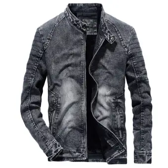 mens slim fit black denim jacket