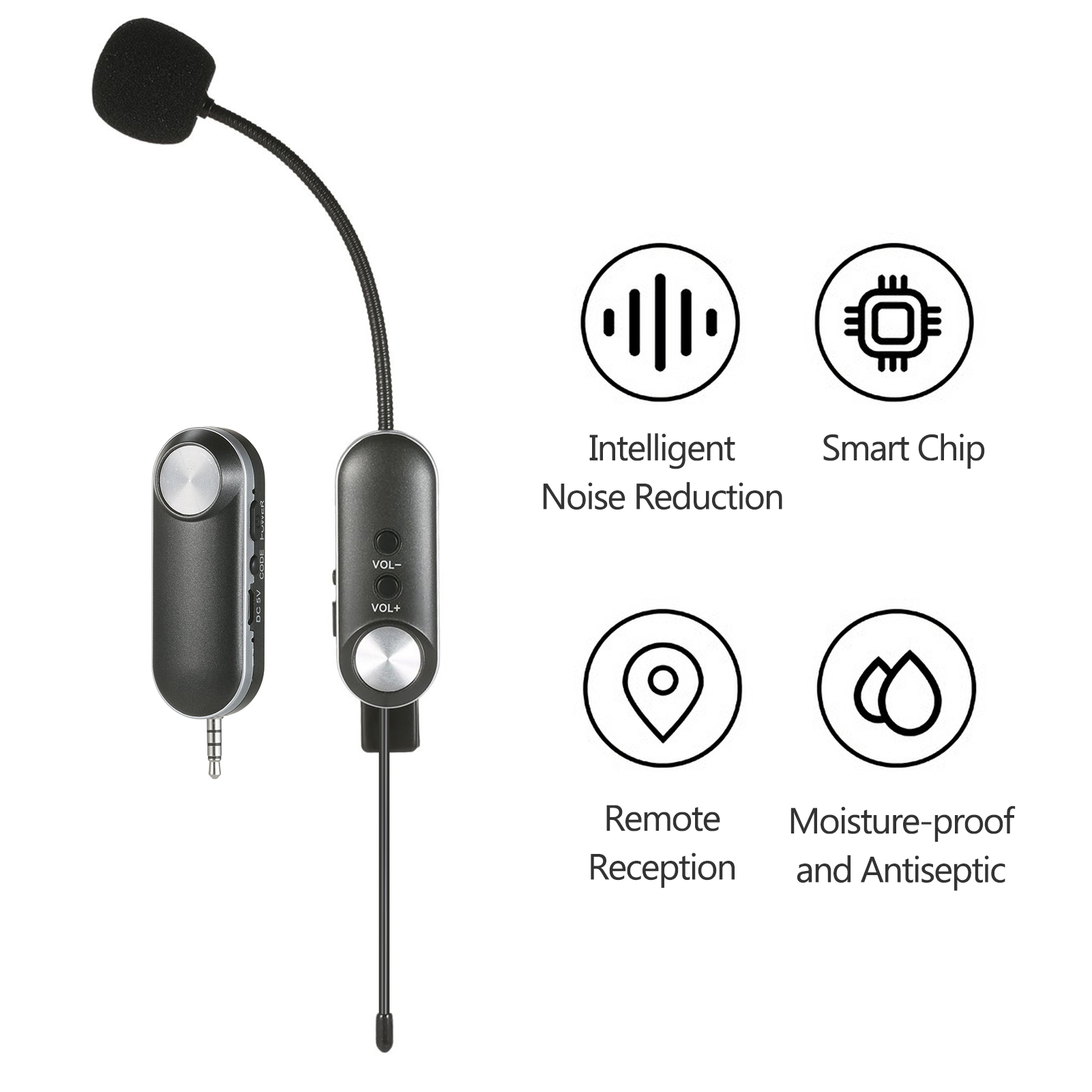 keykits-Headset Wireless Microphone Instrument Mic Omni-directional Hifi Microphone Wireless Instrument Microphone System Receiver & Transmitter UHF Clip Type Mic+Receiver for Sax Saxophone French Horn Trumpet Trumbone